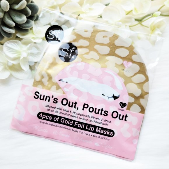 sf Glow Suns Out Pouts Out Gold Foil Lip Masks - Picture 1 of 10